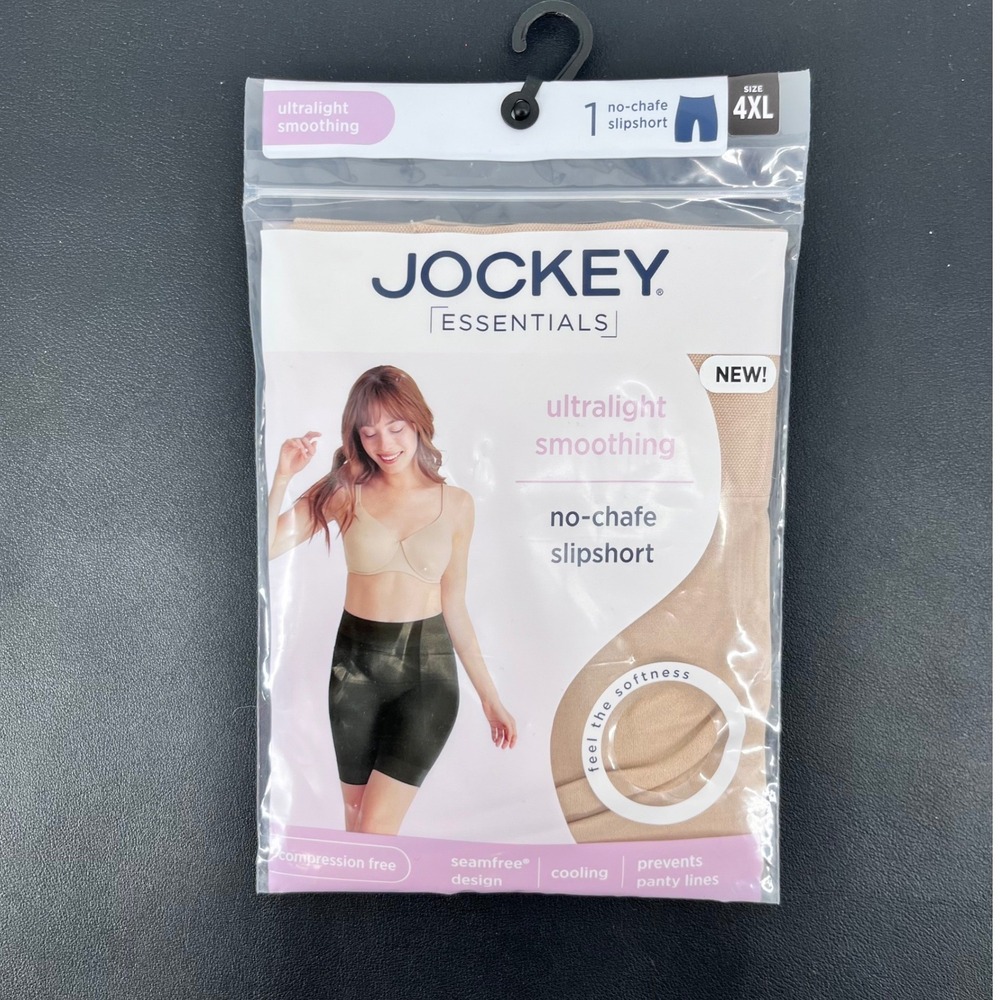Jockey Essentials Slipshort‎ Women 4XL Nude No-Chafe Smoothing Seamfree